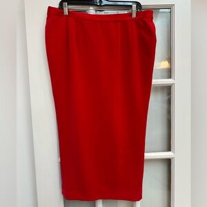 Vintage Donna Vinci Red Pencil Skirt Sleek Classic Professional Style Size 14